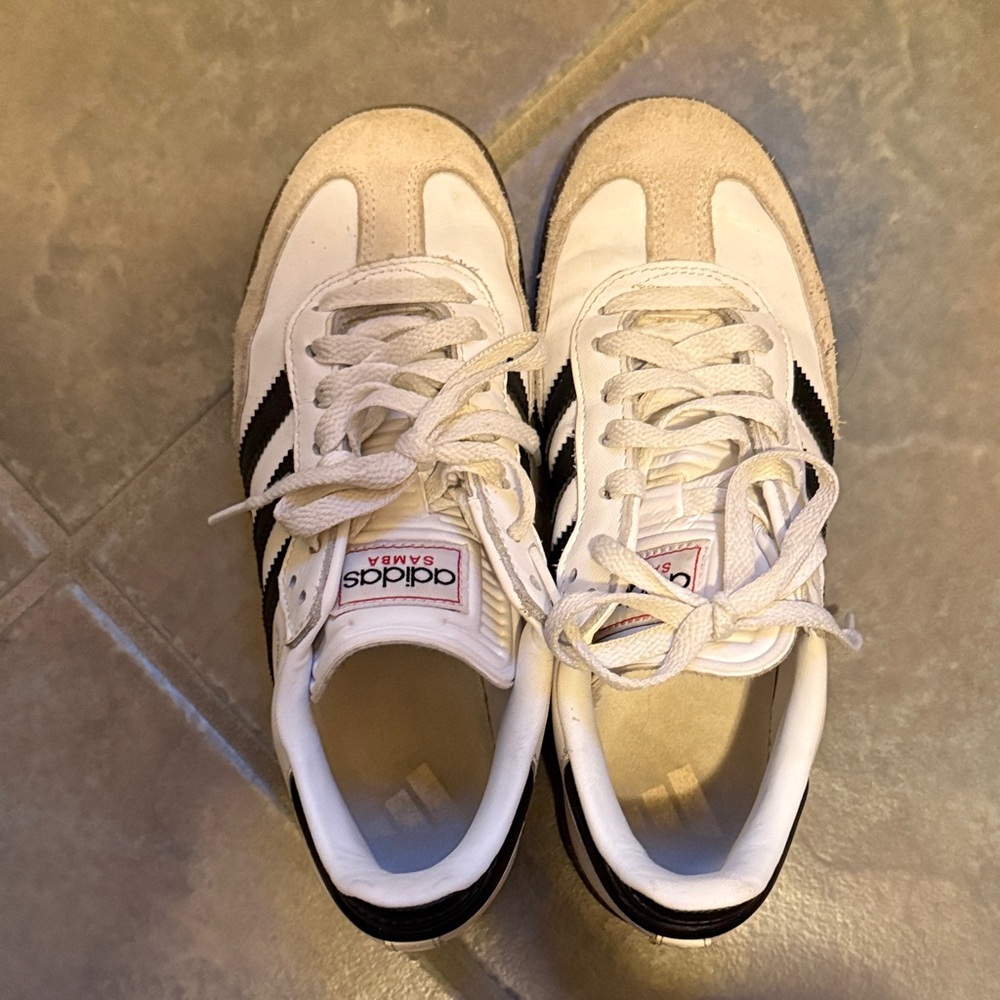 Adidas Samba White and Black Trainers